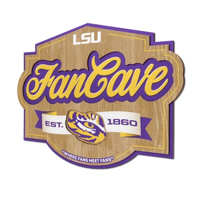 LSU Tigers Fanpoint 12.5" x 17" Fan Cave Sign
