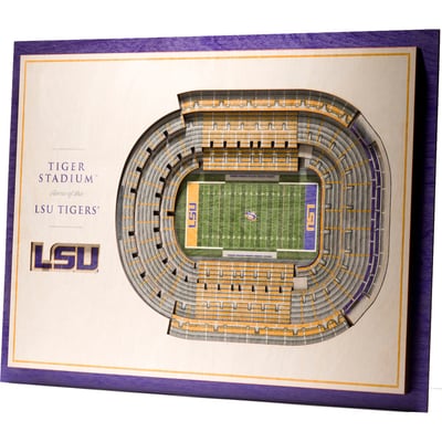 LSU Tigers Fanpoint 17'' x 13'' 5-Layer StadiumView 3D Wall Art