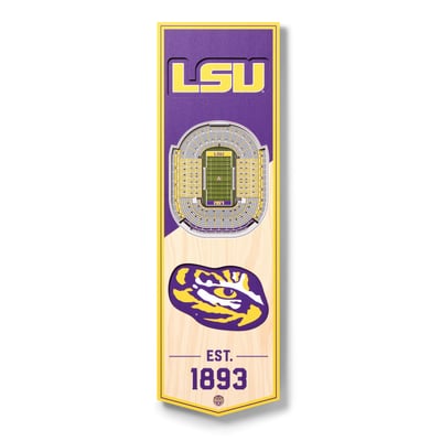 LSU Tigers Fanpoint 6'' x 19'' 3D StadiumView Banner