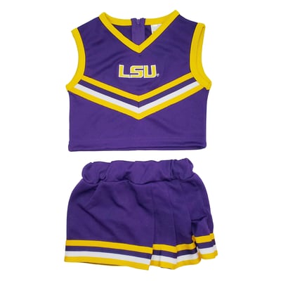LSU Tigers Little King Girls Toddler Two-Piece Cheer Top & Skirt Set - Purple