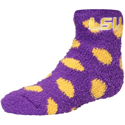 LSU Tigers ZooZatz Girls Youth Fuzzy Ankle Socks