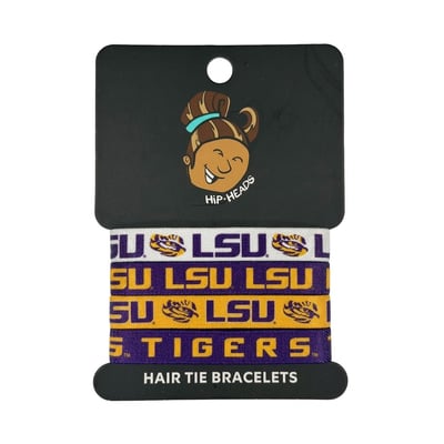  LSU Tigers Hip Heads Four-Pack of Hair Tie Bracelets