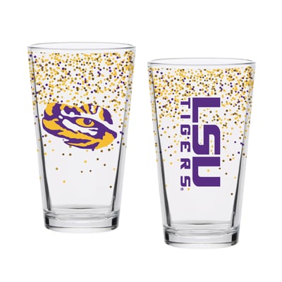 Indigo Falls LSU Tigers Confetti Pints - Set of 2

