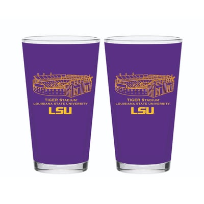  LSU Tigers Indigo Falls Core Stadium Pint Glass 2-Pack