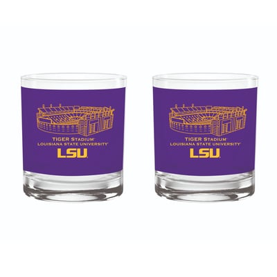  LSU Tigers Indigo Falls Core Stadium Rocks Glass 2-Pack