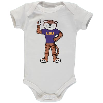 LSU Tigers Two Feet Ahead Infant Big Logo Bodysuit - White
