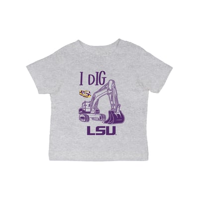 LSU Tigers Vive La Fete Infant Excavator T-Shirt - Gray