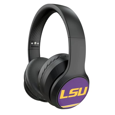 LSU Tigers Keyscaper Stripe Wireless Bluetooth Headphones With Case