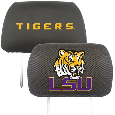 LSU Tigers Logo Brands Car Head Rest Cover