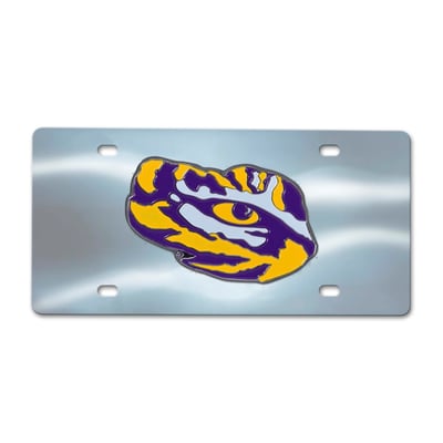 LSU Tigers Logo Brands Chrome Diecast License Plate