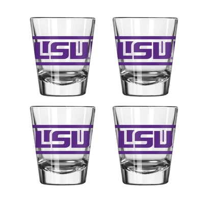LSU Tigers Logo Brands Four-Piece Stripe Shot Glass Set
