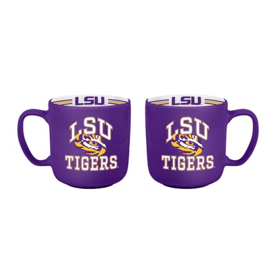 LSU Tigers Logo Brands Two-Piece 15oz. Stripe Mug Set
