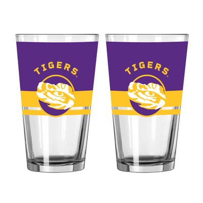 LSU Tigers Logo Brands Two-Piece 16oz. Horizon Pint Glass Set
