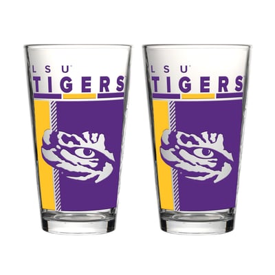 LSU Tigers Logo Brands Two-Piece 16oz. Pint Glass Set