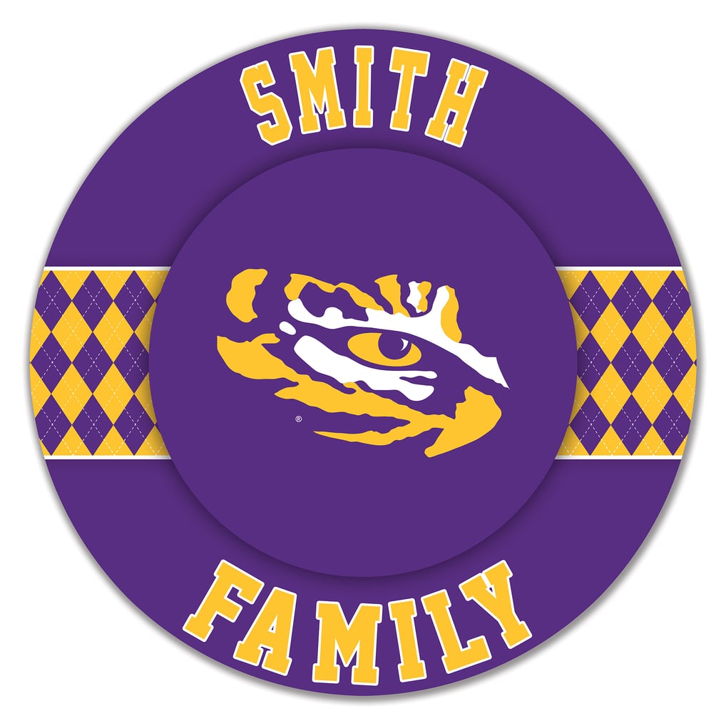 LSU Tigers 16" Personalized Circle Wall Art