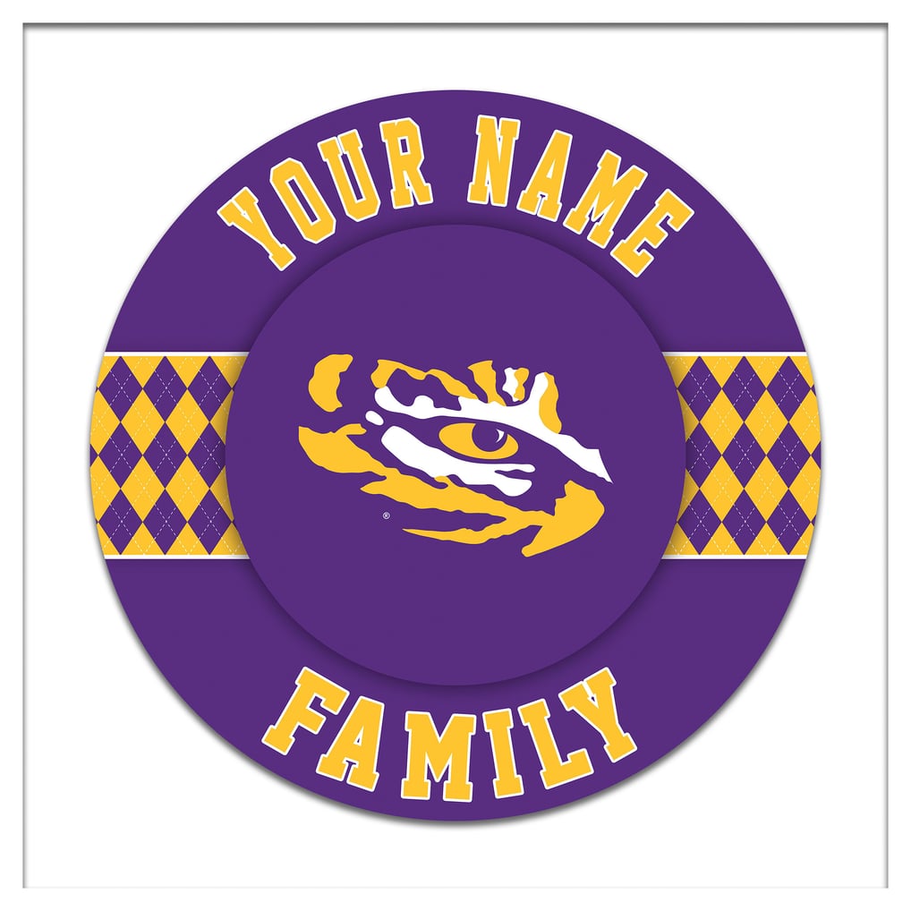 LSU Tigers 16" Personalized Circle Wall Art