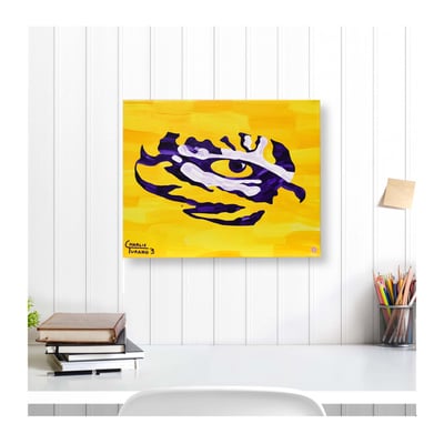 LSU Tigers Fanatics Authentic 16" x 20" "Tiger Eye" Logo Gallery Wrapped Canvas Giclee