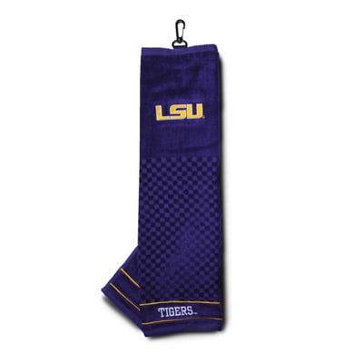 LSU Tigers 16" X 22" Tri-Fold Embroidered Scrubber Golf Towel