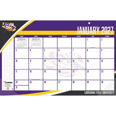 LSU Tigers 17" x 11" Desk Pad Calendar