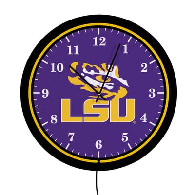 LSU Tigers 18" Lighted Round LED Wall Clock