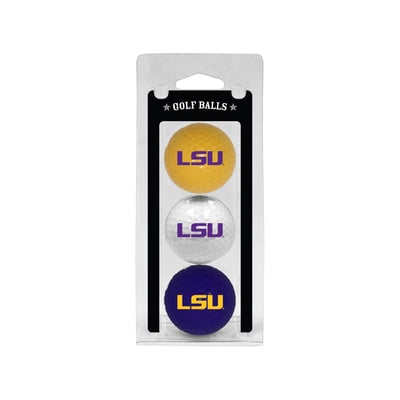 LSU Tigers 3-Pack Multi-Colored Team Golf Ball Set