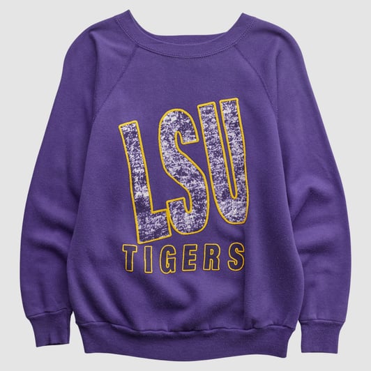 LSU Tigers Artex 80s Pullover Sweatshirt - Purple - S by Fanatics Real Vintage