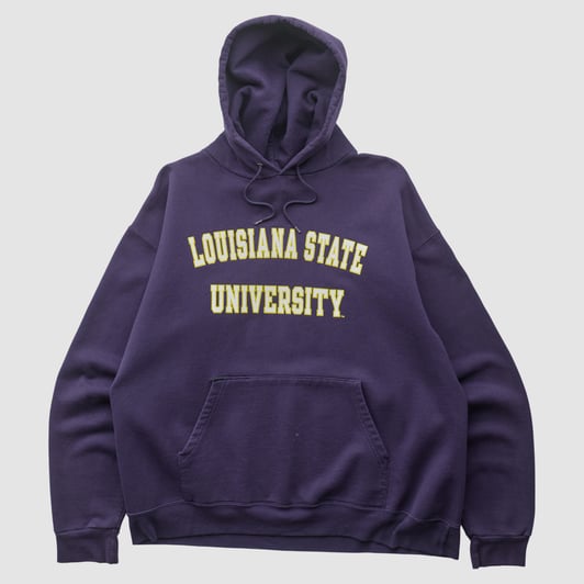 LSU Tigers Champion 2000s Hooded Pullover Sweatshirt - Purple - XL by Fanatics Real Vintage