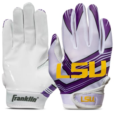 LSU Tigers Franklin Sports  Youth Football Gloves 
