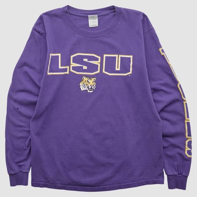 LSU Tigers Gildan 2000s Long Sleeve T-shirt - Purple - S by Fanatics Real Vintage