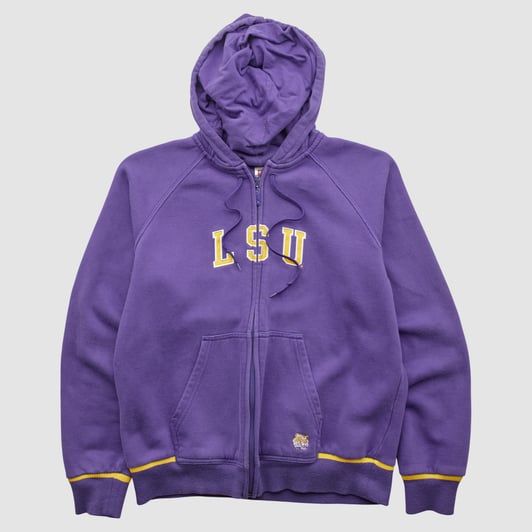 LSU Tigers Nike 2000s Hooded Full Zip Sweatshirt - Purple - S by Fanatics Real Vintage