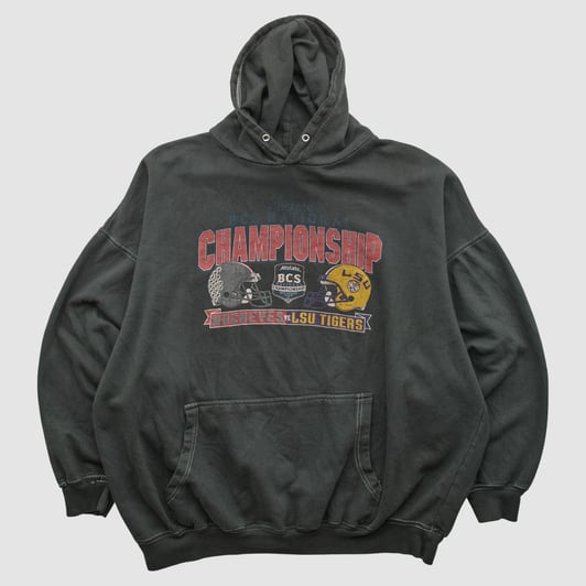 LSU Tigers Old Varsity Brand 2008 Hooded Pullover Sweatshirt - Black - XL by Fanatics Real Vintage