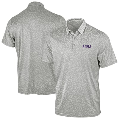 LSU Tigers Antigua Mono Floral Polo - Gray