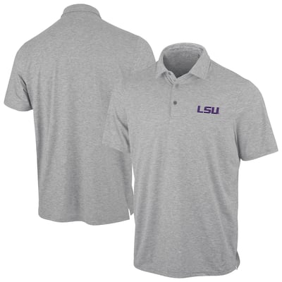 LSU Tigers Antigua Static Polo - Heather Gray