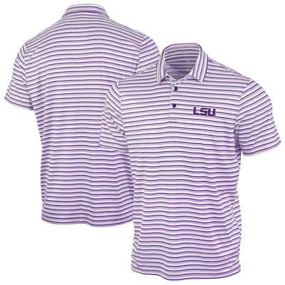LSU Tigers Antigua Space Stripe Polo - Purple