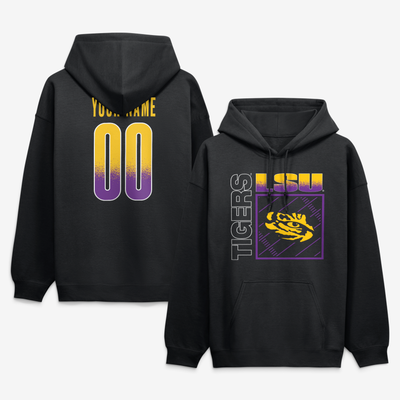 LSU Tigers Big & Tall Home Field Pop Personalized Any Name & Number Hoodie - Black