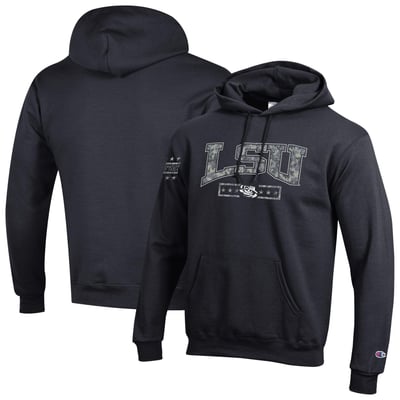 LSU Tigers Champion Operation Hat Trick Camo Script Powerblend Fleece Hoodie - Black