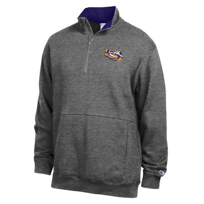  LSU Tigers Champion Fleece Quarter-Zip Pullover - Charcoal
