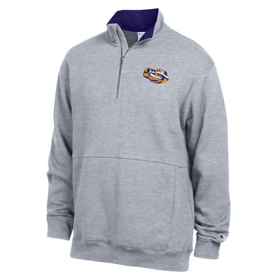  LSU Tigers Champion Fleece Quarter-Zip Pullover - Heather Gray