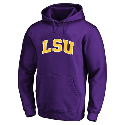  LSU Tigers Champion Arch Over Tackle Twill Hoodie - Purple