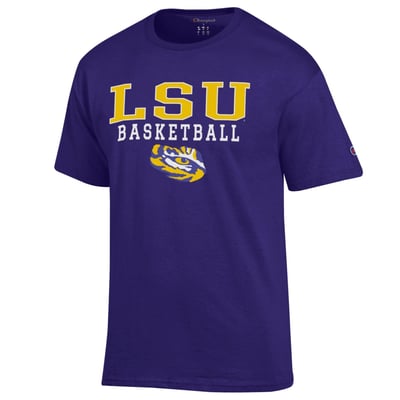 LSU Tigers Champion Basketball Stack T-Shirt - Purple
