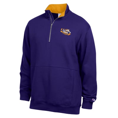  LSU Tigers Champion Fleece Quarter-Zip Pullover - Purple