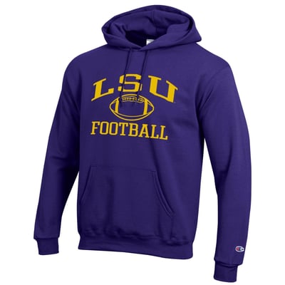 LSU Tigers Champion Football Icon Hoodie - Purple