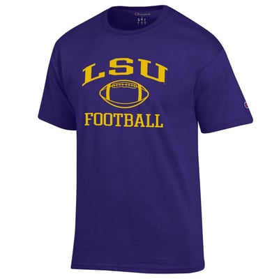 LSU Tigers Champion Football Icon T-Shirt - Purple
