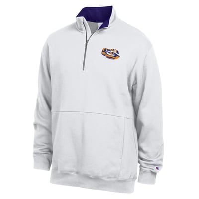  LSU Tigers Champion Fleece Quarter-Zip Pullover - White