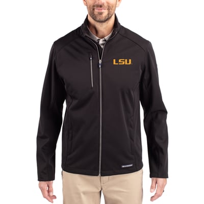  LSU Tigers Cutter & Buck Evoke Recycled Honeycomb Fleece Full-Zip Jacket - Black