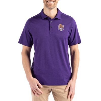 LSU Tigers Cutter & Buck Coastline Epic Comfort Eco Recycled Polo - Purple