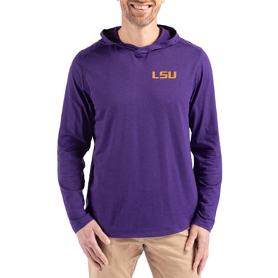  LSU Tigers Cutter & Buck Coastline Recycled Double Peached Hoodie - Purple
