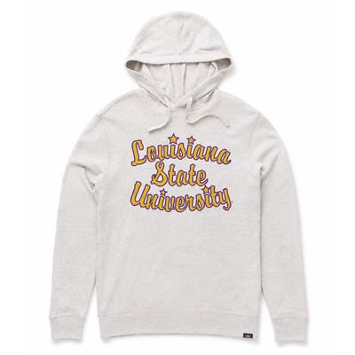 LSU Tigers FAHERTY Sunwashed Slub Hoodie - Heather Gray