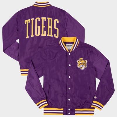  LSU Tigers Homefield Arched Type Full-Snap Bomber Jacket - Purple