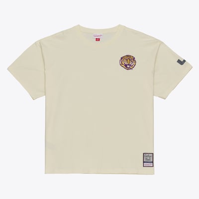  LSU Tigers Mitchell & Ness Oversized Heritage Hue T-Shirt - Cream